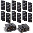 Kit 80 Conectores 6 Vias Com Trava Som Automotivo Faston Capa Rígida