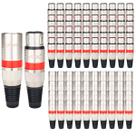 Kit 80 Conectores XLR 40 Macho 40 Fêmea Voik XLR RED Metal Vermelho