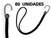 Kit 80 Elásticos Extensor Borracha p/ Caminhão Carreta PRETO