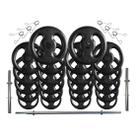 Kit 80 Kg de Anilhas Ferro Fundido + Barras de Supino e Halteres