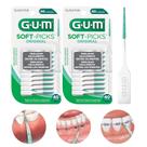 Kit 80 Palito Interdental Escova para Aparelho Soft Picks GUM Estojo Portátil