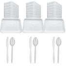 Kit 800 Descartavel Bandeja B2 + Colher e Faca Refeição