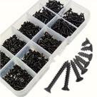 Kit 800 parafusos m2*10 philips pretos roscante aço carbono Kit 800 parafusos m2*10 philips pretos roscante aço carbono