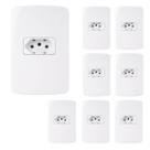 Kit 8Und Conjunto com Tomada Branco 10A 2P+T 250V Placa 4x2