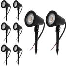 Kit 8x Espeto De Jardim 7W IP65 Bivolt Branco Quente