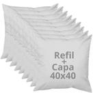 Kit 9 Almofadas Brancas 40x40 com Refil + Capa Conforto e Estilo para Sua Decoração