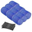 Kit 9 Bobs Formador de Cachos Para Cabelo 52mm + 12 Clips Bico de Pato Salão de Beleza Casa