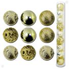 Kit 9 bolas de natal enfeite 6cm decoradas