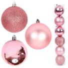 Kit 9 Bolas De Natal Mista 6cm Rose Decoração Árvore