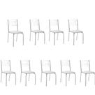 Kit 9 Cadeiras Nanda Cromada material sintético Branco
