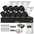Kit 9 Câmeras Segurança FullColor Visão Noturna Colorida 1080p 2.8mm Dvr Intelbras 1tb