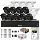 Kit 9 Câmeras Segurança Imagem Colorida a Noite 1080p Full Hd 2.8mm Dvr Intelbras 1tb