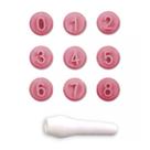 Kit 9 Carimbos para Doces Números Rosa Bb Bluestar