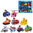 Kit 9 Carrinhos Patrulha Canina De Friccao Colecao Chase Marshall Skye Rubble Rocky Zuma Ryder Everest e Robô Dog Carro de Brinquedo Kizumba