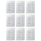 Kit 9 Conjunto Interruptor 3 Teclas Simples Pial Plus