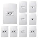 Kit 9 Conjunto Tomada 20a 2p+t 4x2 Branca 615081bc Pial Plus+