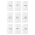 Kit 9 conjunto tomada horizontal 4x2 10a 2p+t 250v com placa margirus sleek branco