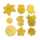 Kit 9 Cortador Biscoito Flores Diversas Jardim Fofo