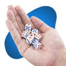 Kit 9 Dados Brancos 6 Faces Quadrado 11mm Jogos Diversão