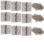 Kit 9 Dobradiças Inox Escovado 4 Polegadas E 72 Parafusos Porta Madeira Reforçado Kit 9 Dobradiças Inox Escovado 4 Polegadas E 72 Parafusos Porta Madeira Reforçado