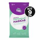 Kit 9 Esponja Mágica de Melamina Tira Manchas Riscos Mágica Branca Multiuso