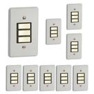 Kit 9 Interruptor Simples Horizontal 10a/250v Cinza Pial