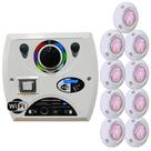 Kit 9 LED Piscina RGB Colorido SMD 5W + Central Wifi Sodramar