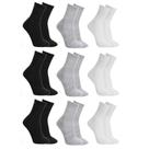 Kit 9 Meias Cano Alto Sport Grossa Esportiva Básico Algodão Unissex