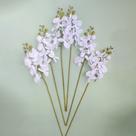 Kit 9 Orquídeas Artificiais Brancas Aveludadas 77cm