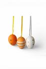 Kit 9 Ovinhos Laranja/Branco Penduráveis 6cm