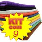 kit 9 Panos Micro Fibra Lavar Carro E Limpeza Doméstica Em Geral + 1 De Brinde