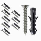 Kit 9 Parafuso Com Bucha 6mm Multiuso Phillips 42x38 Aço Para Fixação Em Tijolo Parede Concreto