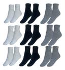 Kit 9 Pares Meias Cano Médio Unissex Academia Sport Algodão