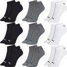 Kit 9 Pares Meias Puma Soquete Cano Curto Baixo Meia Esportiva Academia Algodão Original