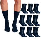 Kit 9 Pares Meias Social Casual Masculina Confortável Cano Longo Cor:Todas Azul Marinho Kit 9 Pares Meias Social Casual Masculina Confortável Cano Longo Cor:Todas Azul Marinho