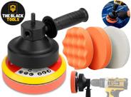 Kit 9 Pçs Polimento Automotivo 5 Polegadas Para Furadeira Parafusadeira Suporte De Boina Adaptador