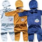 Kit 9 pçs Roupas Recém Nascido Casaco Bebe Mijão Touca Plush