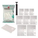 Kit 9 pcs saco a vacuo bomba plastico pet e pe 80 cm x 100 cm x 0,01 cm