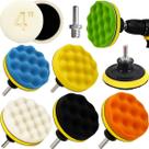 Kit 9 Peças 4 Pol. 100mm Disco Espuma Boina Lã Prato Pino M14 Polimento Automotivo KP12
