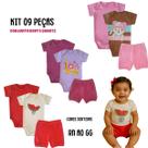 Kit 9 peças Roupa Bebê Body shorts menino menina Algodão Elastano Enxoval Atacado recém nascido a GG