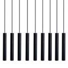 Kit 9 Pendente Luminária Tubo Preto 30 Cm