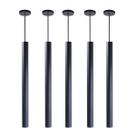 Kit 9 Pendente Tubo Preto 50cm Canopla 6cm