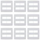 Kit 9 Placa 4x4 4 Módulo Distanciados PialPlus Branco