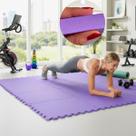 Kit 9 Placas Tapete Tatame EVA 50x50cm 20mm 18 Bordas 2,25m² Emborrachado Exercício Yoga Pilates Proteção Infantil bebe Antiderrapante Impermeável