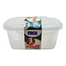 Kit 9 Pote Organizador C/ Tampa Retangular Plus Transparente