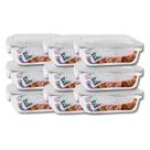 Kit 9 Potes Hermetico Vidro 1040ml Marmita Tampa 4 Travas