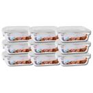 Kit 9 Potes Hermeticos 370ML Retangular Pequeno Papinha Geladeira Kit 9 Potes Hermeticos 370ML Retangular Pequeno Papinha Geladeira