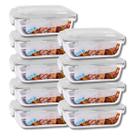 Kit 9 Potes Herméticos de Vidro 1520ML c/ Tampa 4 Travas Assados