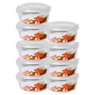 Kit 9 Potes Hermeticos p/ Refeição Mantimentos 620ML Tampa