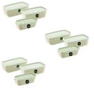Kit 9 Potes Para Alimentos Plástico 5L/3L/1,5L Branco Kit 9 Potes Para Alimentos Plástico 5L/3L/1,5L Branco